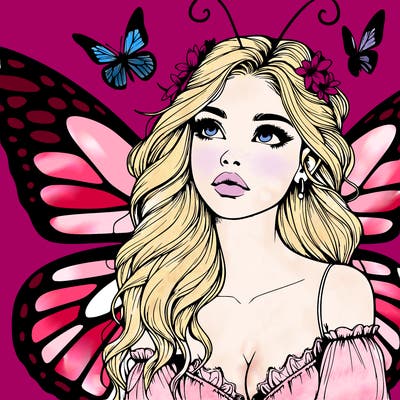 butterfly fairy realistic girl