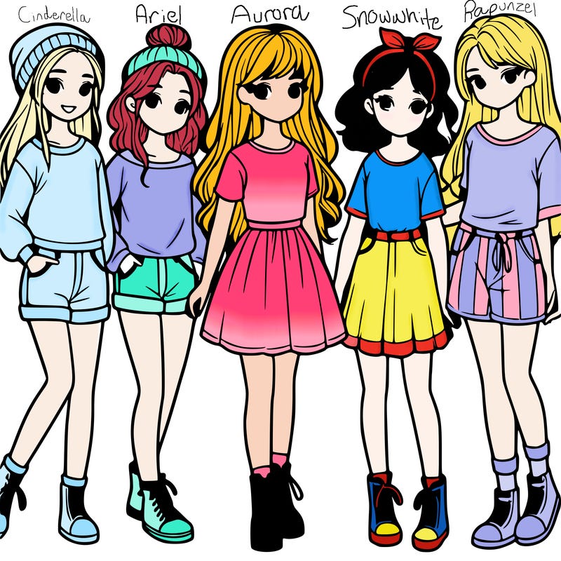 a group of five girls