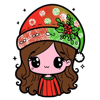 christmas hat girl