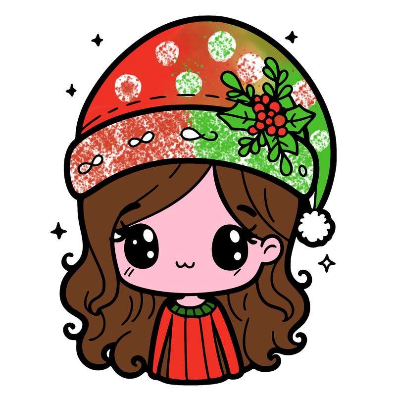 christmas hat girl