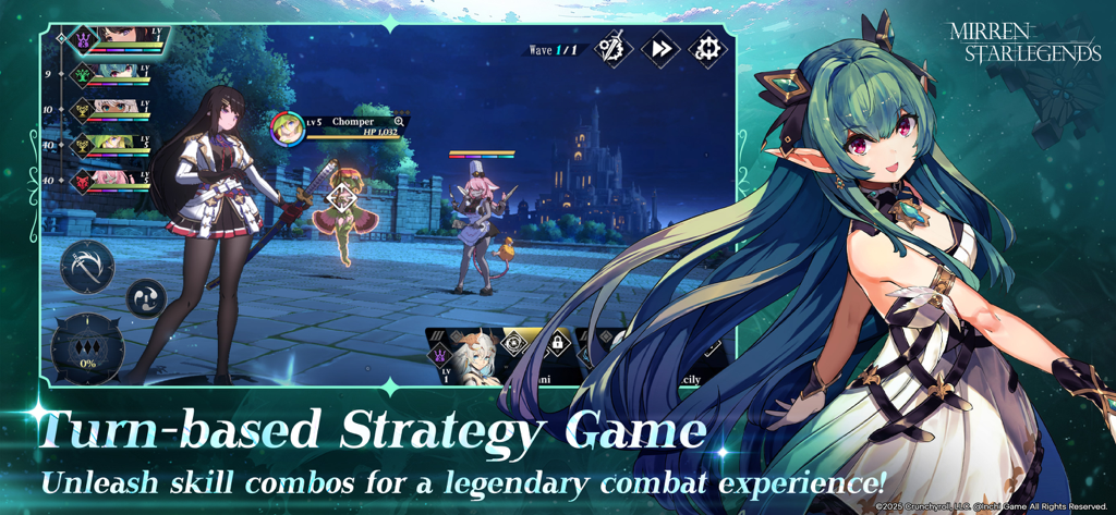 Mirren: Star Legends - Anime-Charaktere in einem rundenbasierten Strategieschlacht in Mirren Star Legends