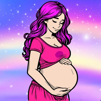 woman heavily pregnant realistic