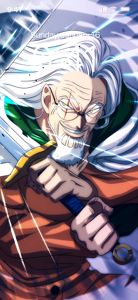 Anime Wallpapers 4K | HD - High quality anime wallpaper of Silvers Rayleigh from One Piece holding a sword