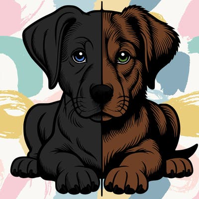 realistic dog split picture