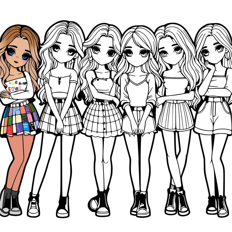 a group of girls realistic