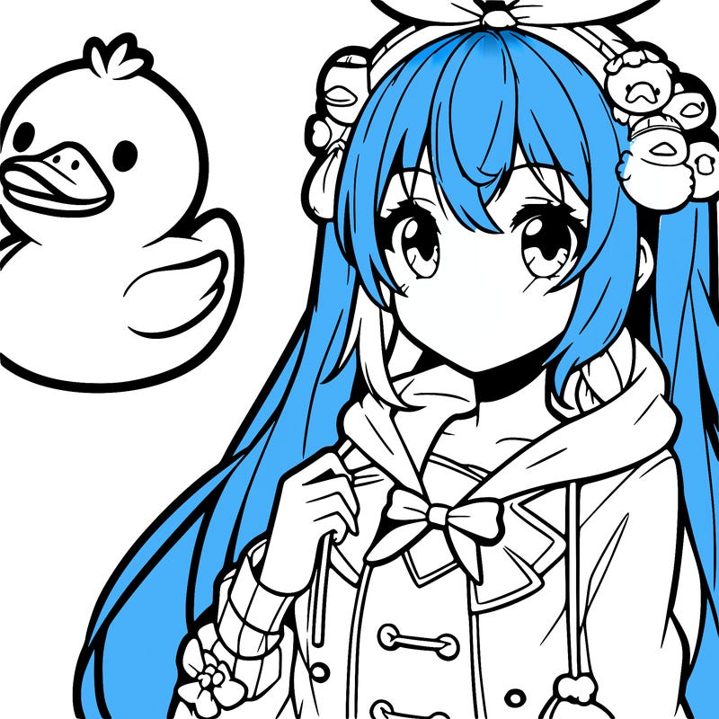 anime girl with duck accessories