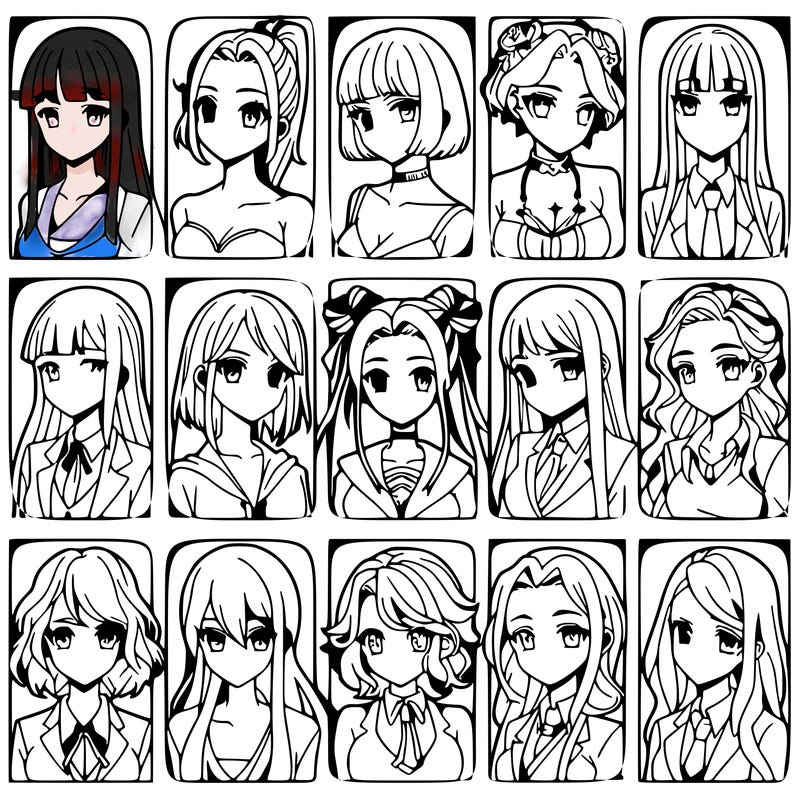 girls that look diffrent anime