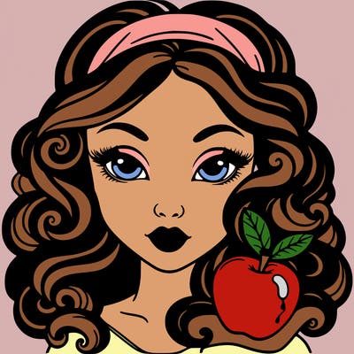 realistic drawing of snow white