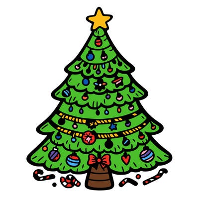 christmas tree with lots of details