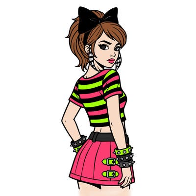 scene/emo girl with bow and bracelets