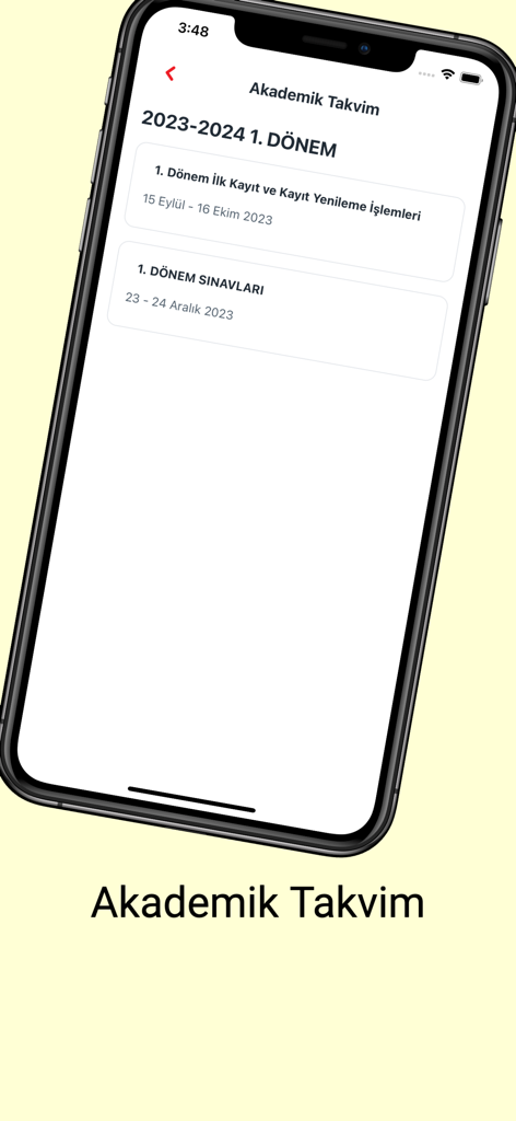 Screenshot of the AOL Soru mobile app showing the academic calendar for Turkish Open High School registration and exams