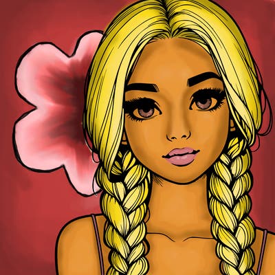 realistic girl with braids