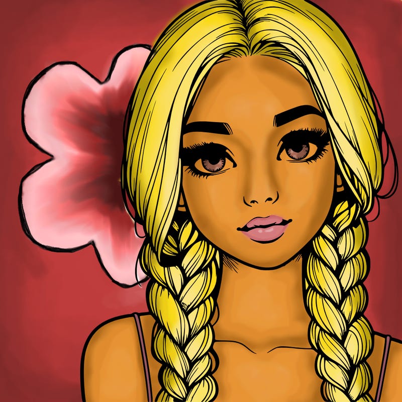 realistic girl with braids