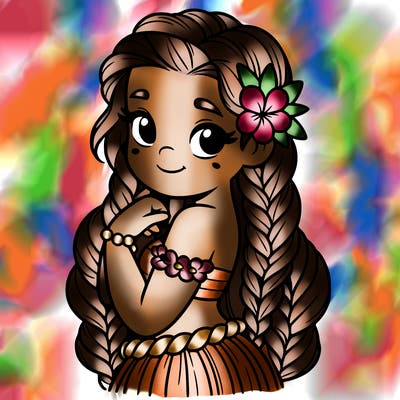 hawaiian girl with braids