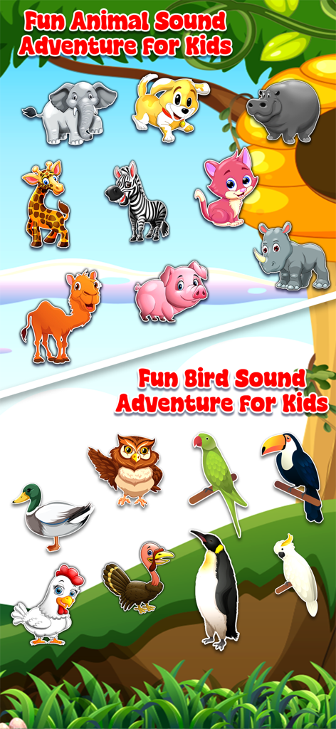 Kiddo Space Toddler Training - Fun animal and bird sound adventure for toddlers in Kiddo Space app