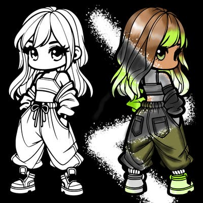 girl in crop top and baggy pants