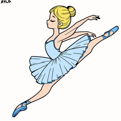 ballerina on point doing a leap with an arched back