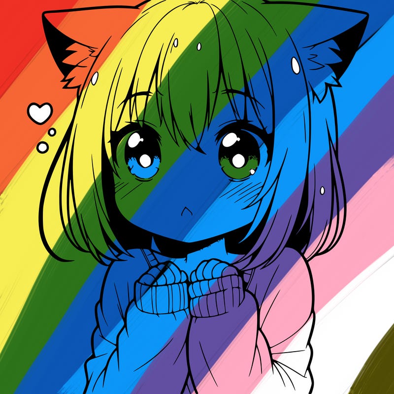 shy anime catgirl
