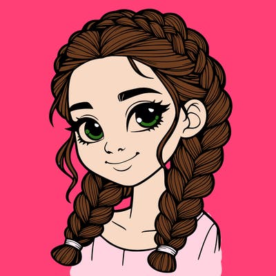 girl with braids realistic