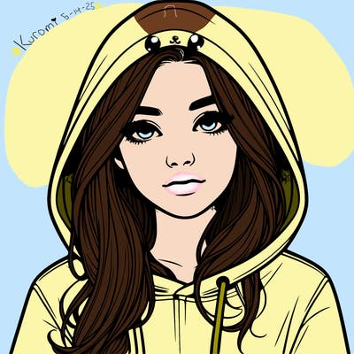 realistic girl with a hoodie