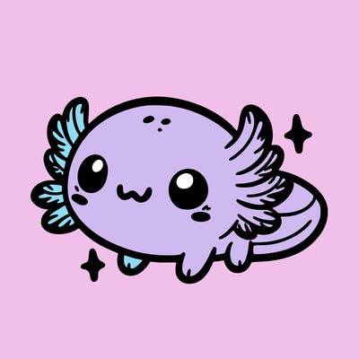 cute easy baby axolotl