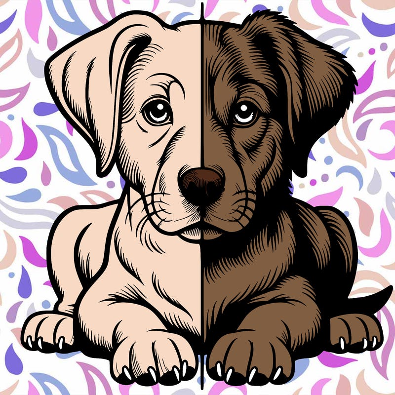 realistic dog split picture