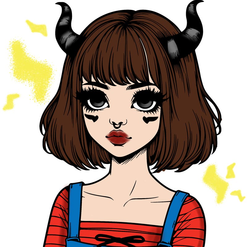 realistic girl with horns
