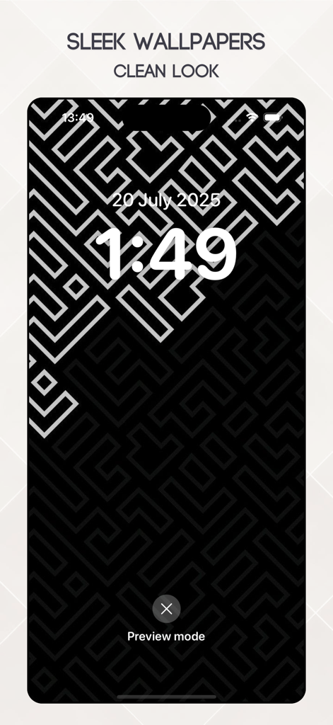 Minimal Lockscreen - One Wall - Minimalist lockscreen wallpaper featuring a sleek geometric pattern and clean look.
