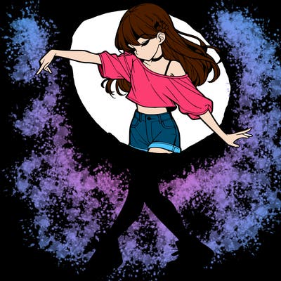 realistic girl danceing