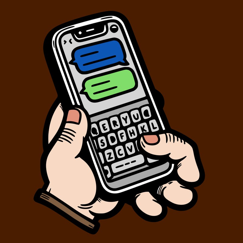 a phone screen texting someone