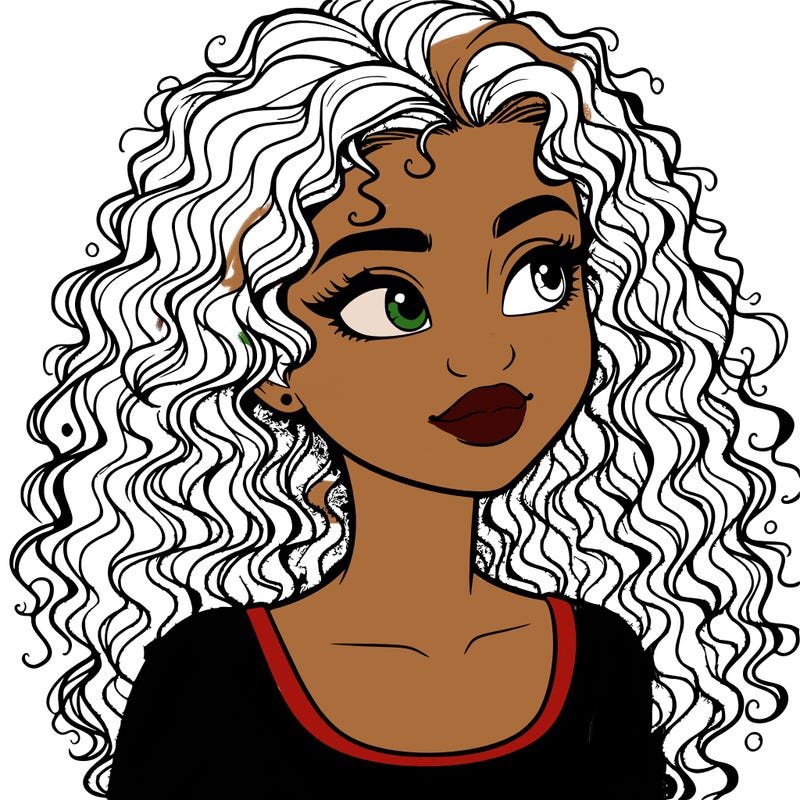 realistic girl with curly hair