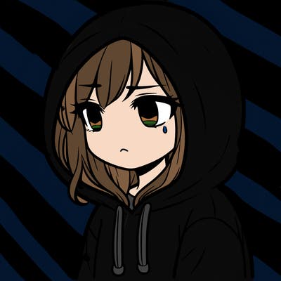 girl in hoodie looking sad