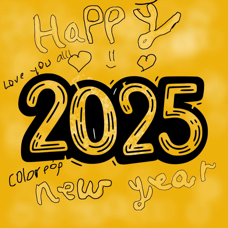 one line scrawled numbers sketch design “2025”