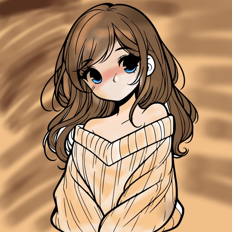 shy pretty girl wearing a sweater that is falling off one shoulder portrait