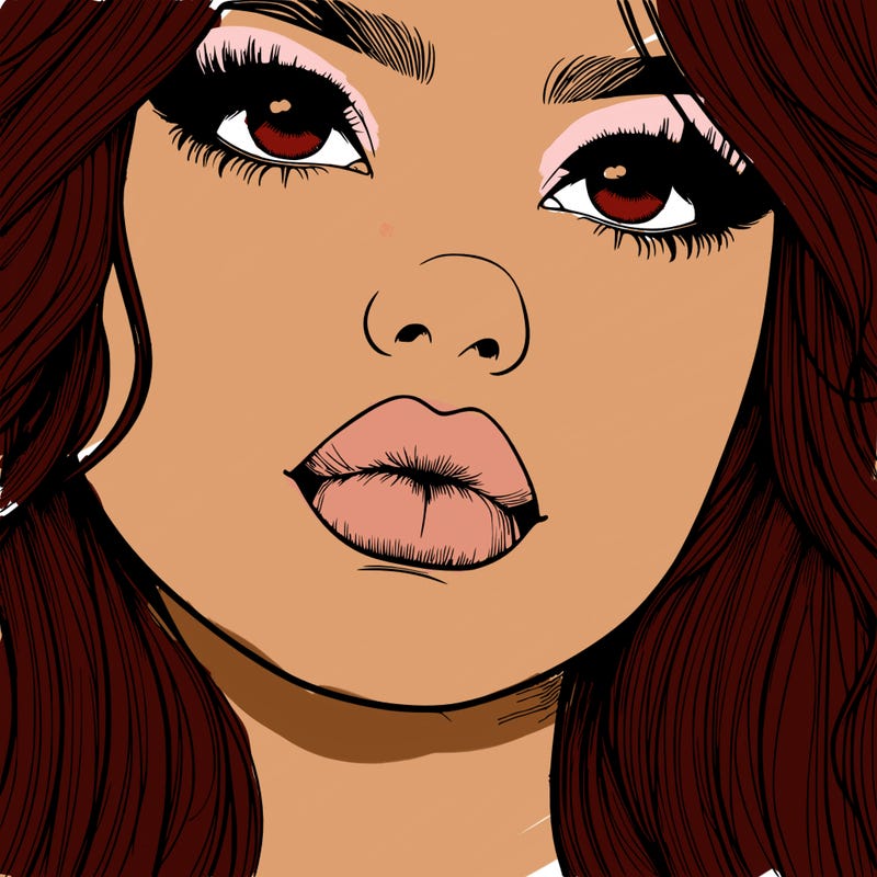 really realistic girl with lips