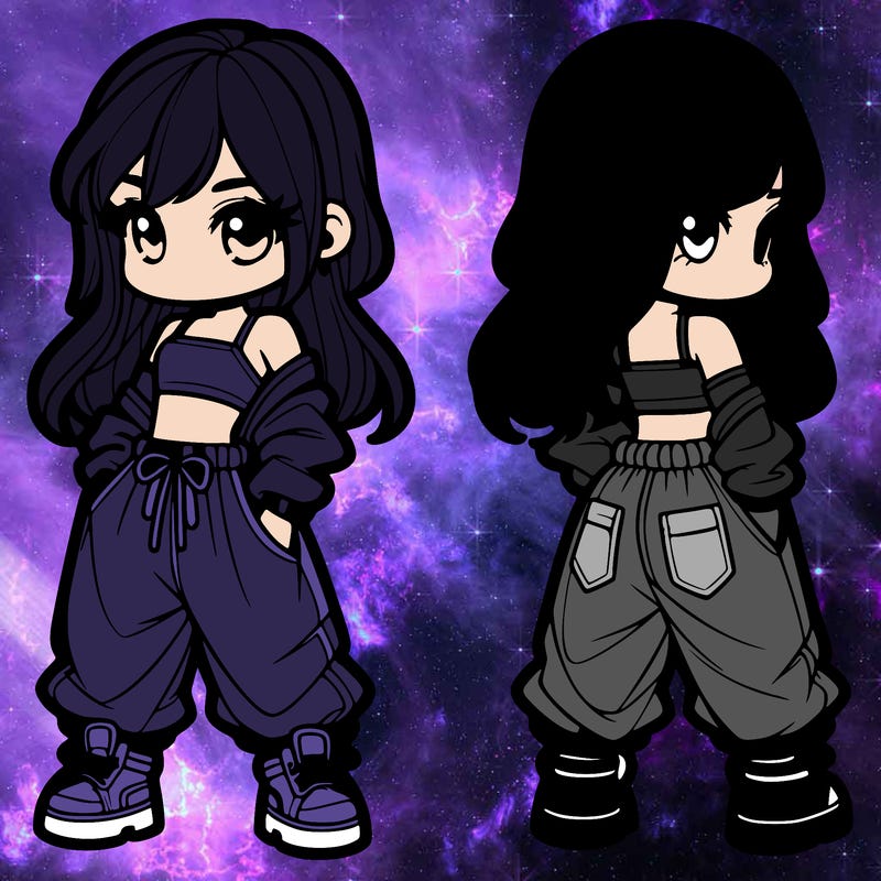 girl in crop top and baggy pants