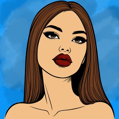realistic woman with full lips