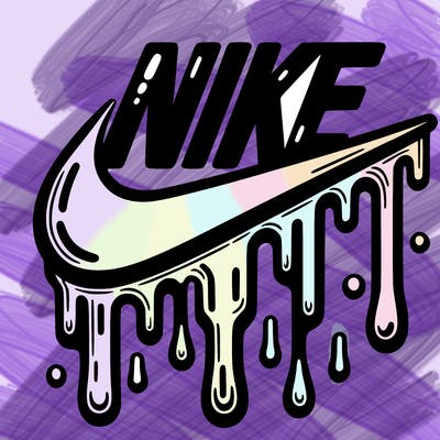 dripping nike logo