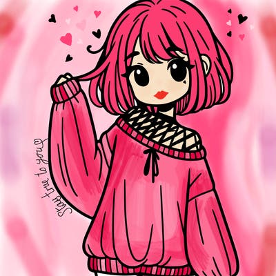 girl in baggy sweater hanging off her shoulder