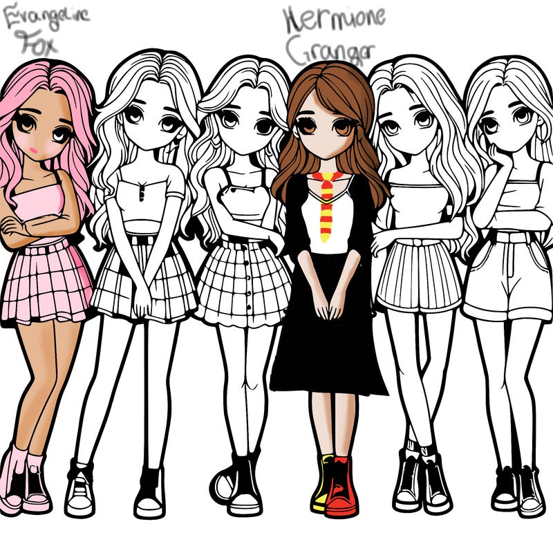 a group of girls realistic