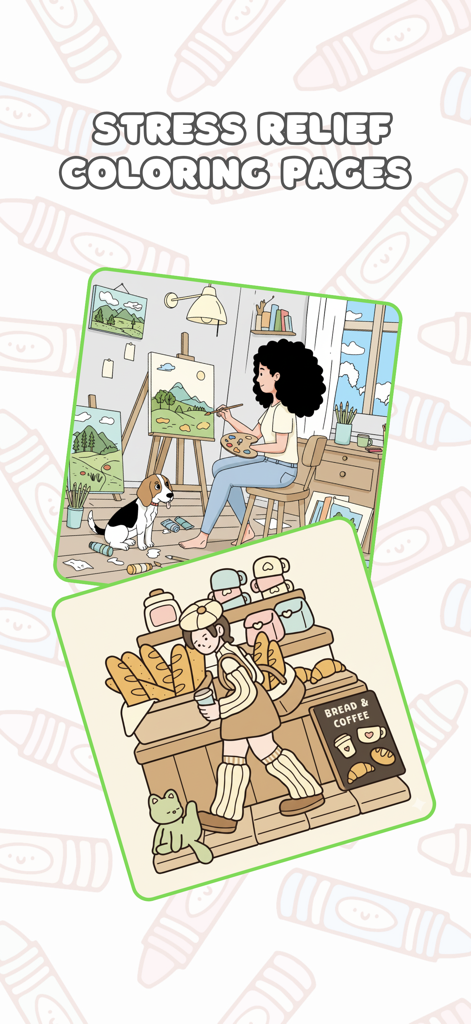 Cozy Coloring Book for Adults - Cozy coloring pages for stress relief featuring simple bold illustrations.