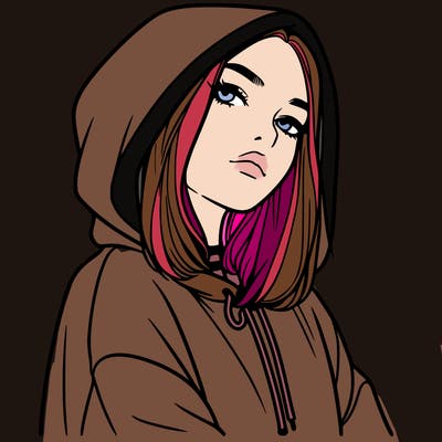 a realistic girl in a hoodie