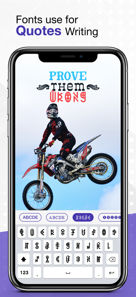 Cool Fonts Art Keyboard - Cool Fonts Art Keyboard showing stylish fonts for writing quotes on a background image.