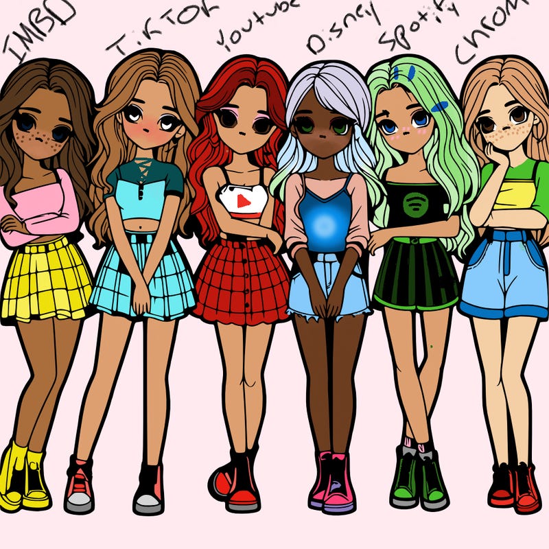 a group of girls realistic