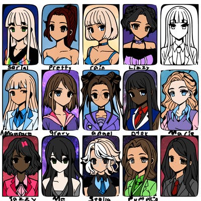 girls that look diffrent anime