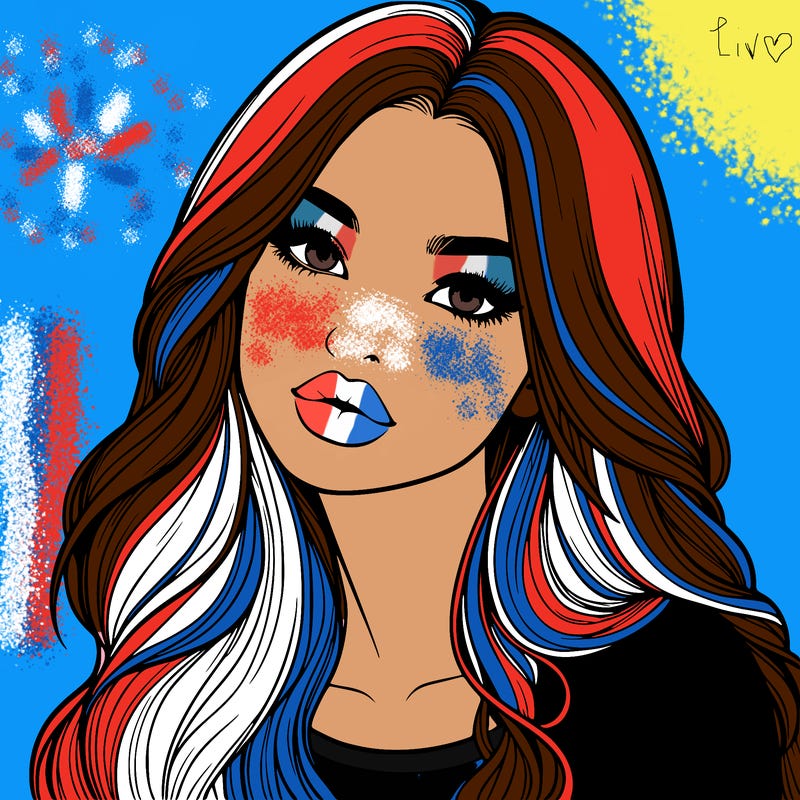 realistic girl with hair on her hair and lips