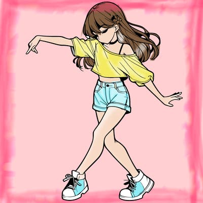 realistic girl danceing