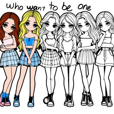 a group of girls realistic