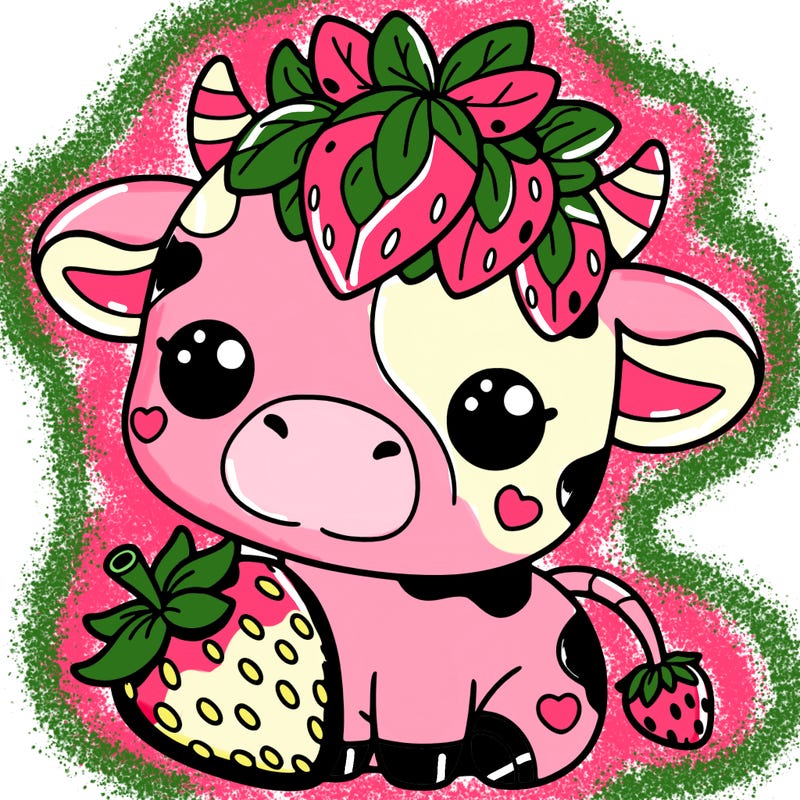 cute strawberry cow