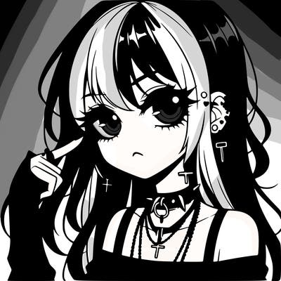 goth anime girl